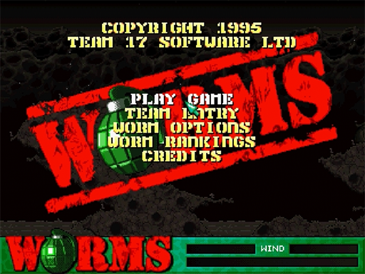 Worms title screen for Sega Saturn